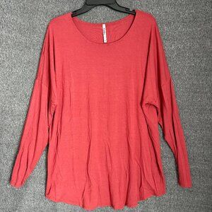 Azules Women Top Rayon Coral Longsleeves Size XL